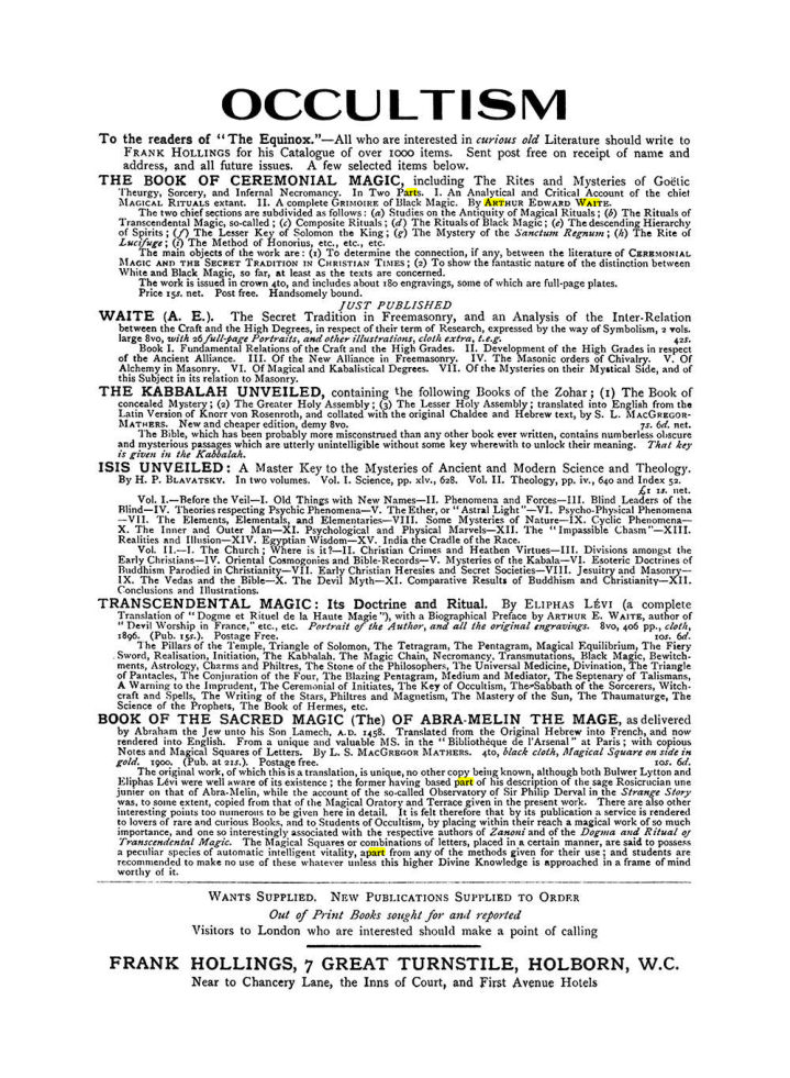 Original scan of The Equinox (Volume I, Number VII), PDF page 423