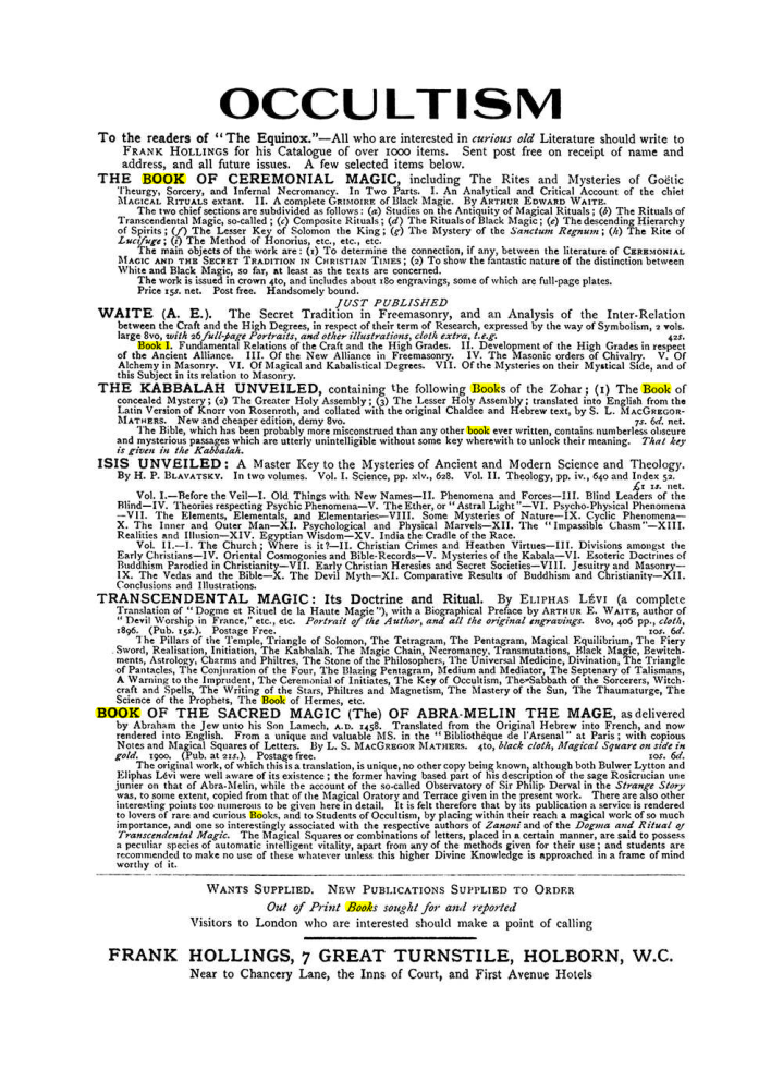 Original scan of The Equinox (Volume I, Number VII), PDF page 423