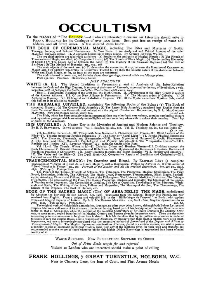 Original scan of The Equinox (Volume I, Number VII), PDF page 423