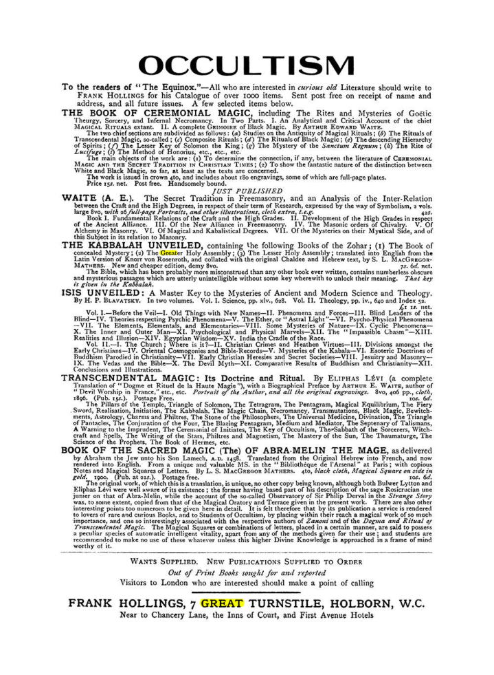 Original scan of The Equinox (Volume I, Number VII), PDF page 423