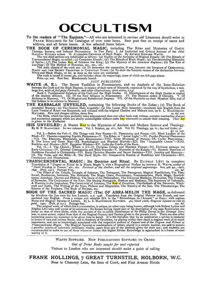 Original scan of The Equinox (Volume I, Number VII), PDF page 423