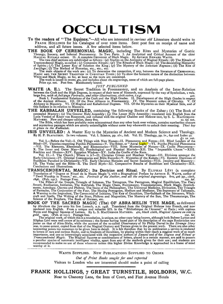 Original scan of The Equinox (Volume I, Number VII), PDF page 423