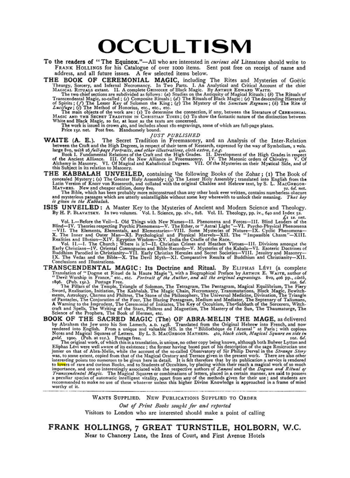 Original scan of The Equinox (Volume I, Number VII), PDF page 423