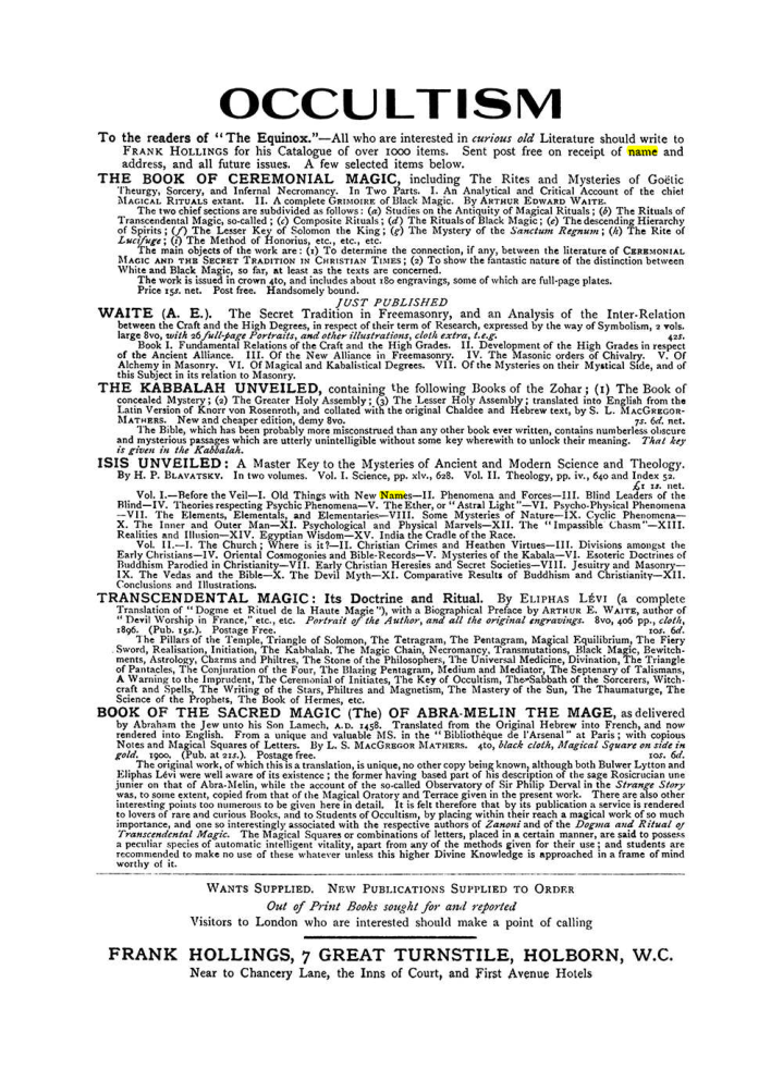 Original scan of The Equinox (Volume I, Number VII), PDF page 423