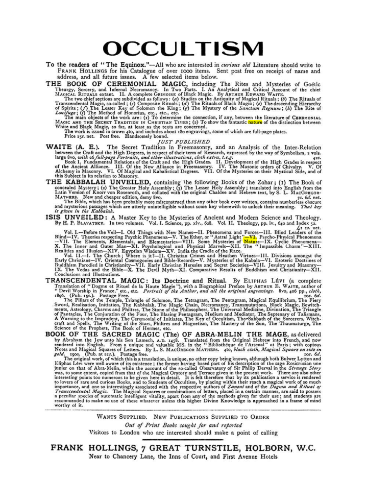 Original scan of The Equinox (Volume I, Number VII), PDF page 423