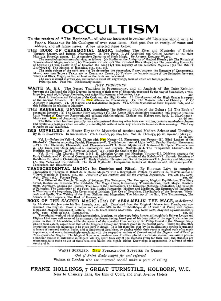 Original scan of The Equinox (Volume I, Number VII), PDF page 423
