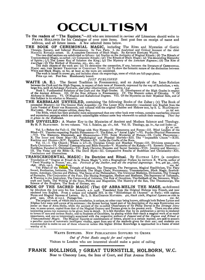 Original scan of The Equinox (Volume I, Number VII), PDF page 423