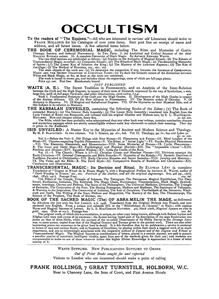 Original scan of The Equinox (Volume I, Number VII), PDF page 423