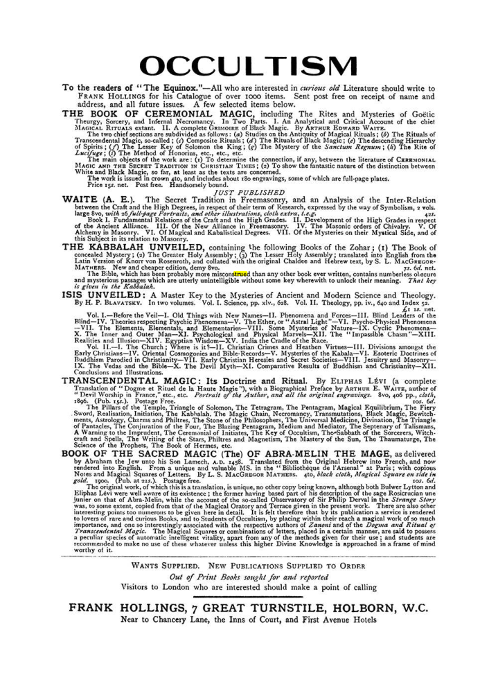 Original scan of The Equinox (Volume I, Number VII), PDF page 423