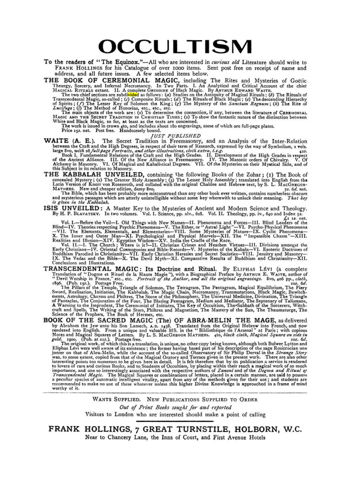 Original scan of The Equinox (Volume I, Number VII), PDF page 423