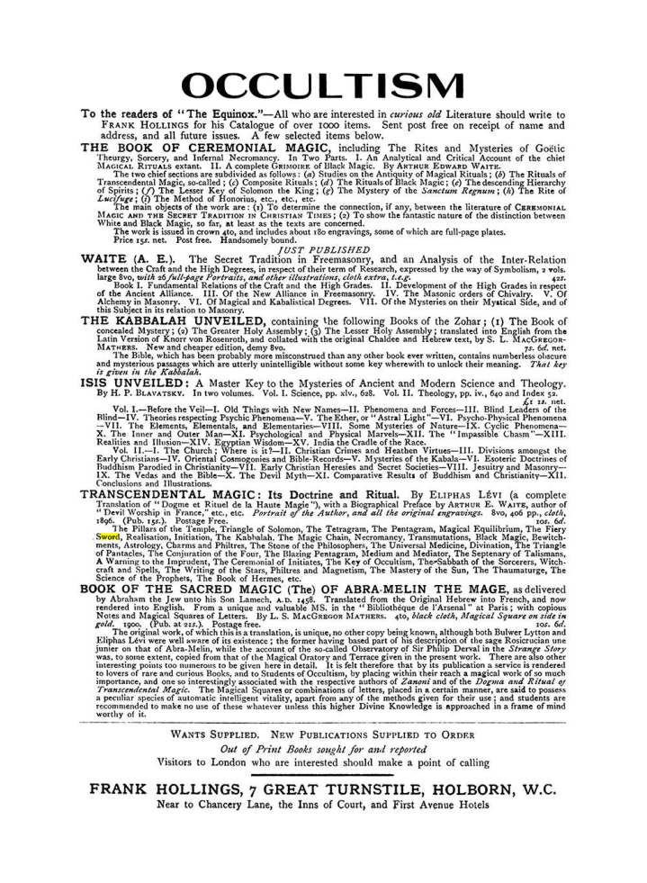 Original scan of The Equinox (Volume I, Number VII), PDF page 423