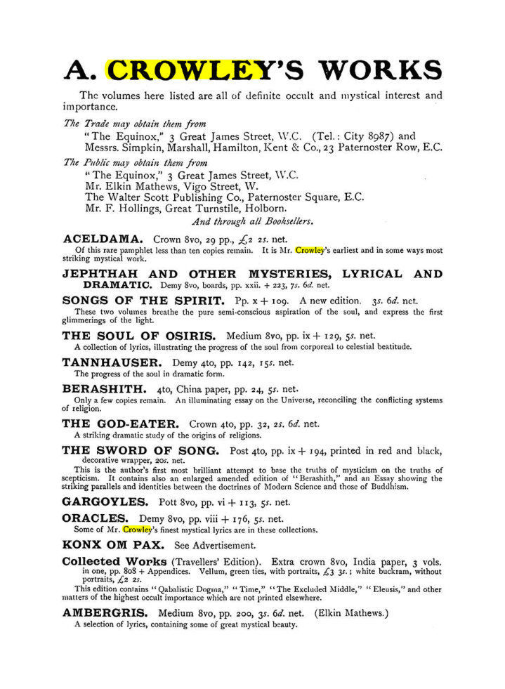 Original scan of The Equinox (Volume I, Number VII), PDF page 424