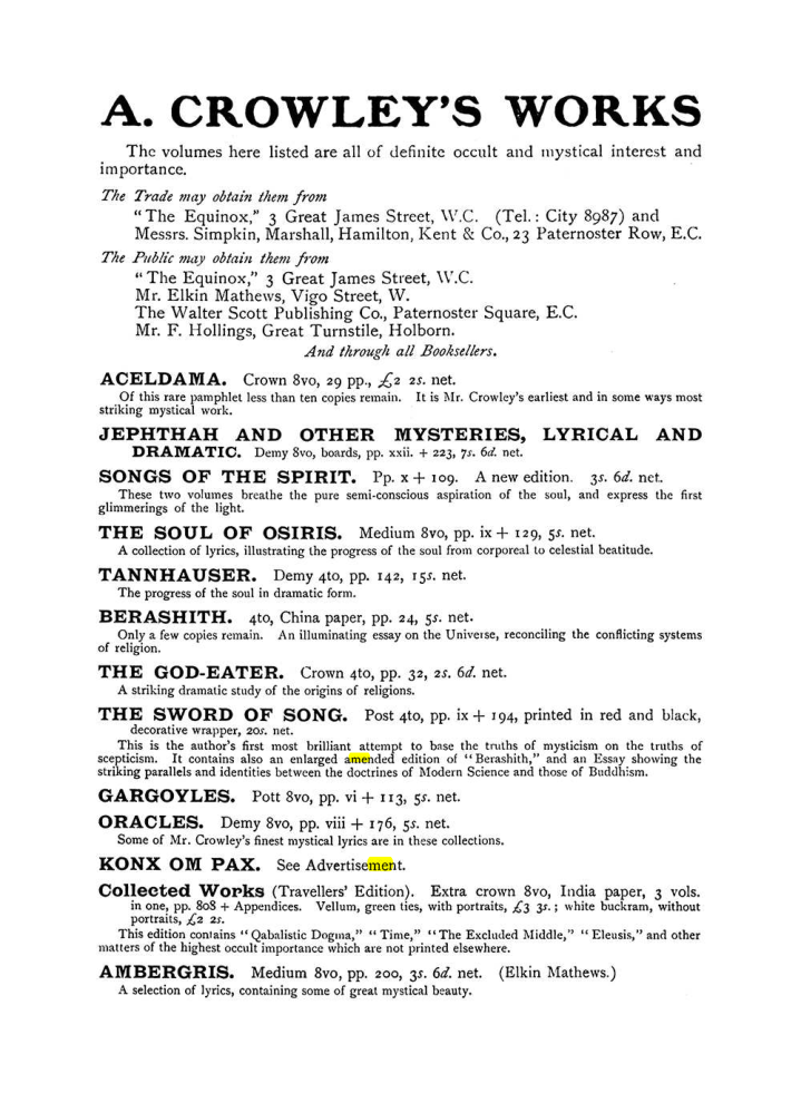 Original scan of The Equinox (Volume I, Number VII), PDF page 424