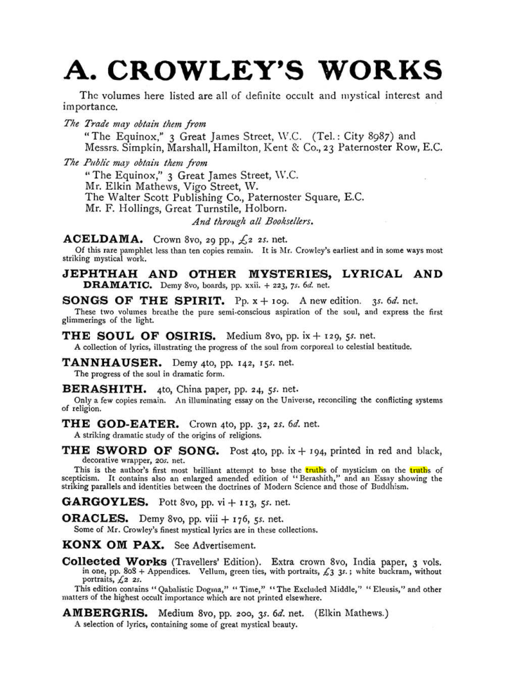 Original scan of The Equinox (Volume I, Number VII), PDF page 424