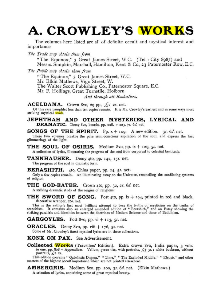 Original scan of The Equinox (Volume I, Number VII), PDF page 424
