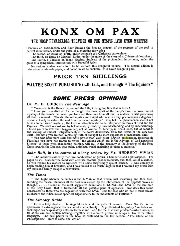 Original scan of The Equinox (Volume I, Number VII), PDF page 430