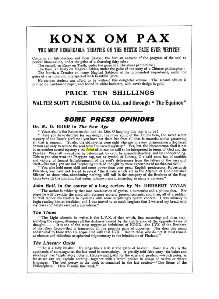 Original scan of The Equinox (Volume I, Number VII), PDF page 430
