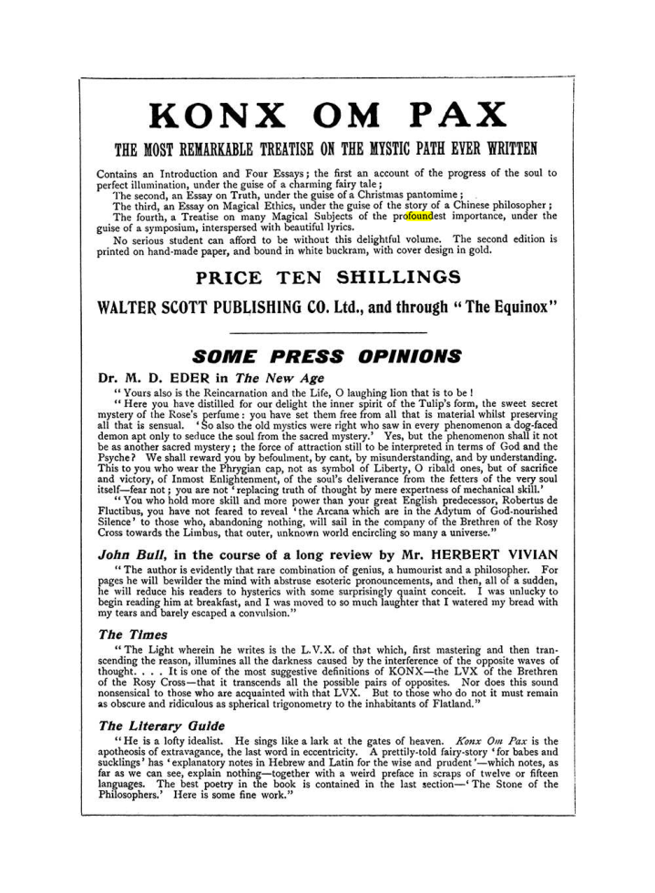 Original scan of The Equinox (Volume I, Number VII), PDF page 430