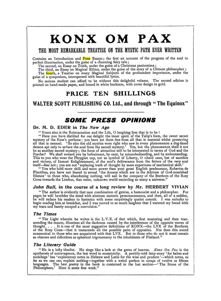 Original scan of The Equinox (Volume I, Number VII), PDF page 430