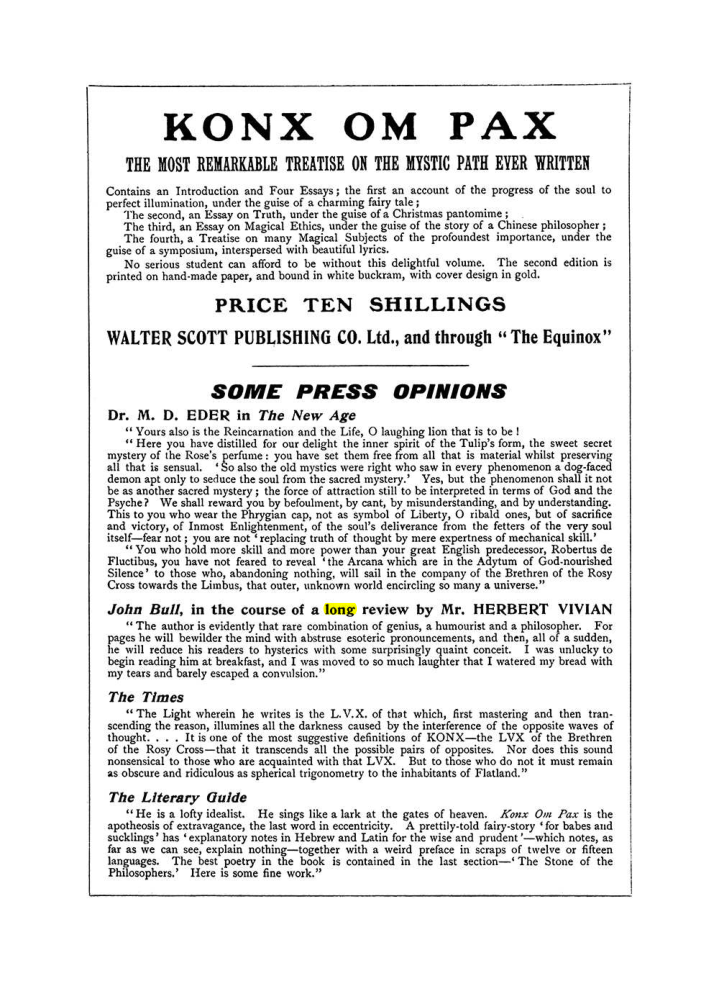 Original scan of The Equinox (Volume I, Number VII), PDF page 430