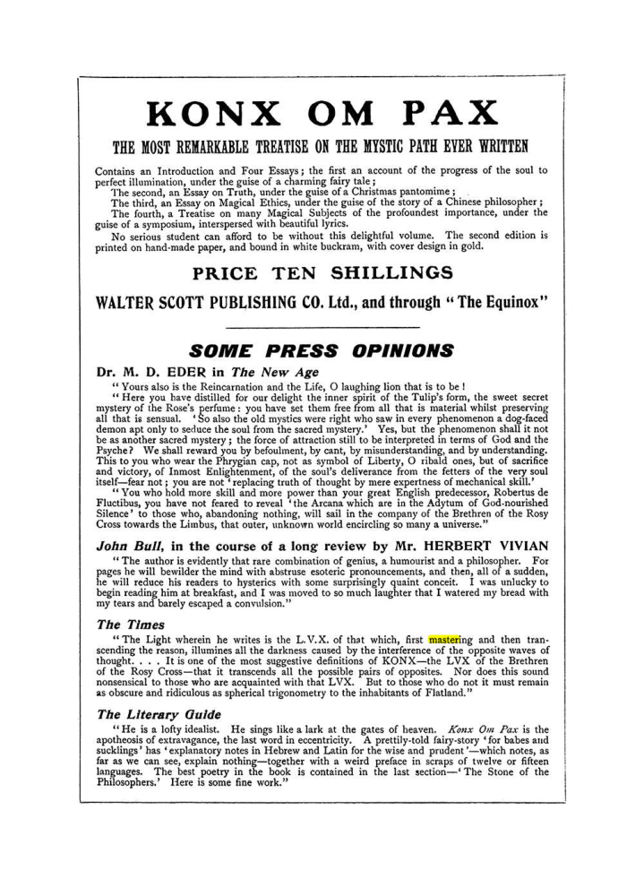 Original scan of The Equinox (Volume I, Number VII), PDF page 430