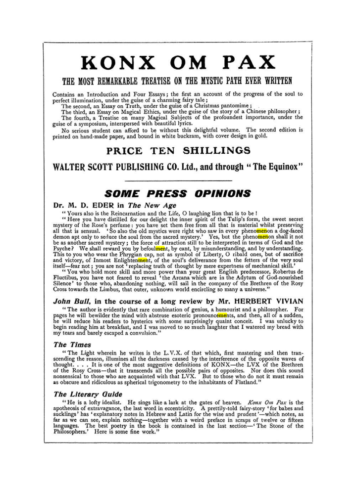 Original scan of The Equinox (Volume I, Number VII), PDF page 430