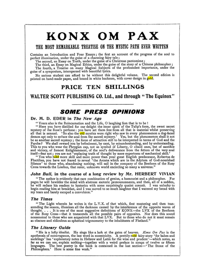 Original scan of The Equinox (Volume I, Number VII), PDF page 430
