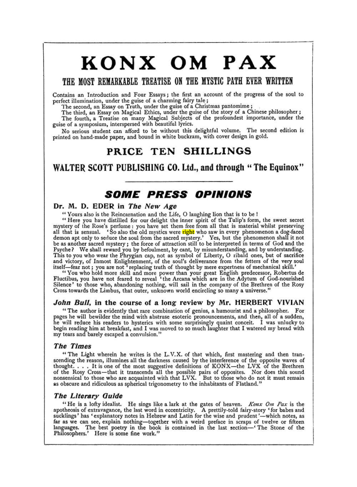 Original scan of The Equinox (Volume I, Number VII), PDF page 430