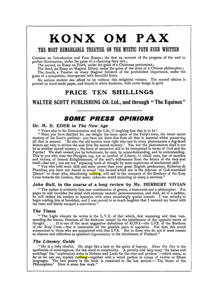 Original scan of The Equinox (Volume I, Number VII), PDF page 430