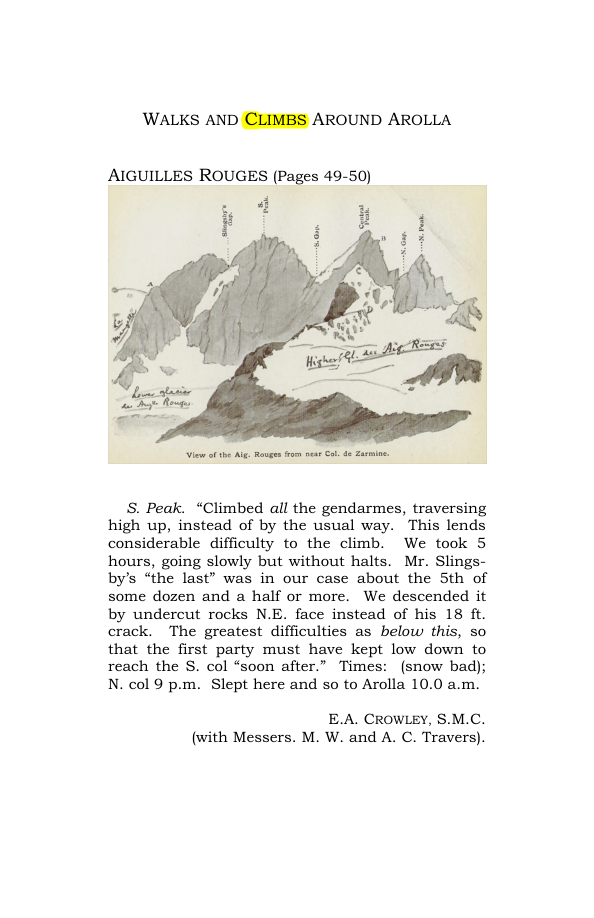 Original scan of Guide to the Walks & Climbs Around Arolla, PDF page 1