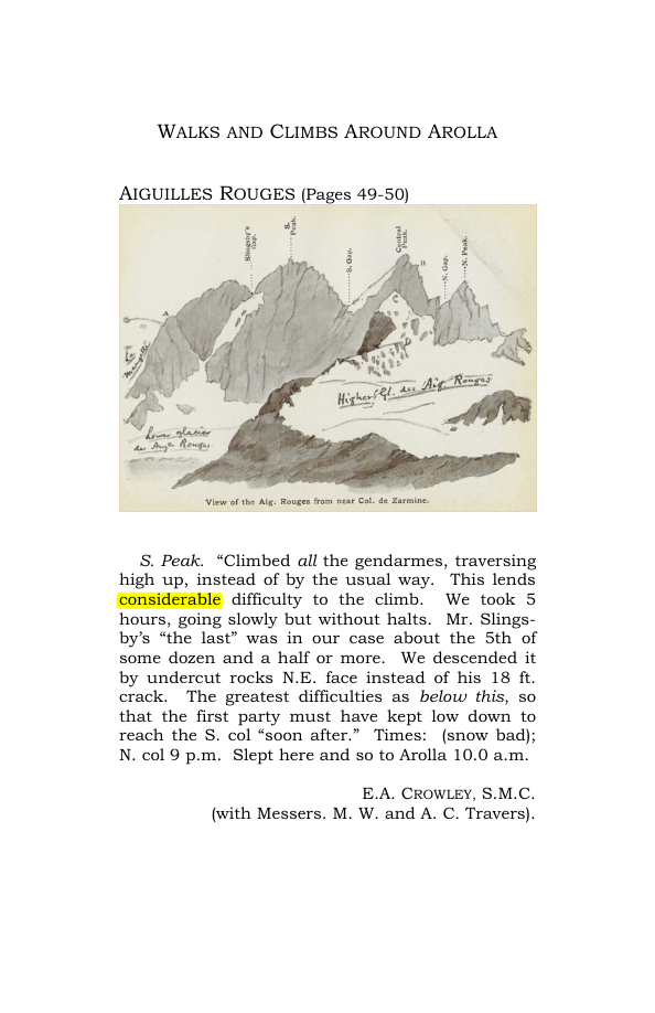 Original scan of Guide to the Walks & Climbs Around Arolla, PDF page 1