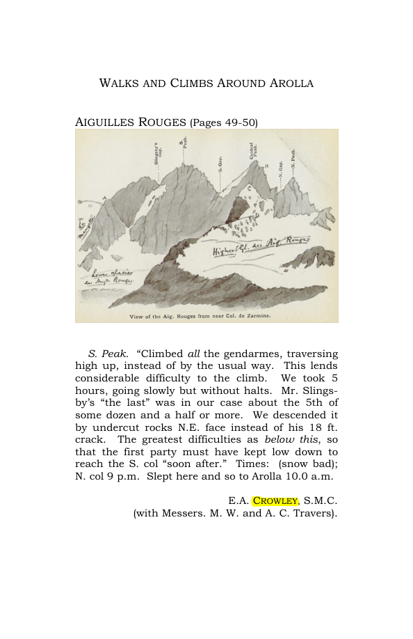 Original scan of Guide to the Walks & Climbs Around Arolla, PDF page 1