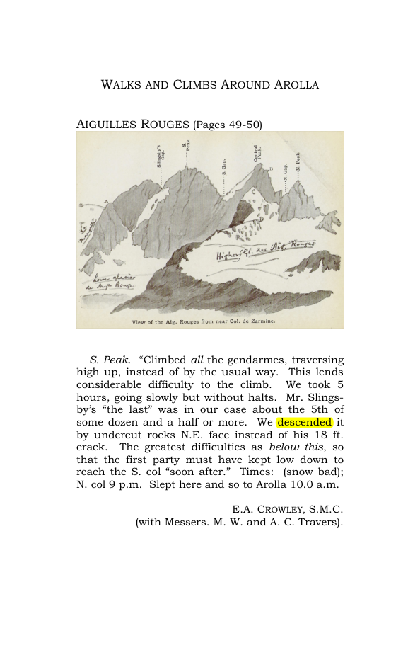 Original scan of Guide to the Walks & Climbs Around Arolla, PDF page 1
