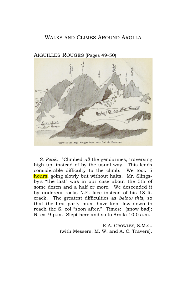 Original scan of Guide to the Walks & Climbs Around Arolla, PDF page 1