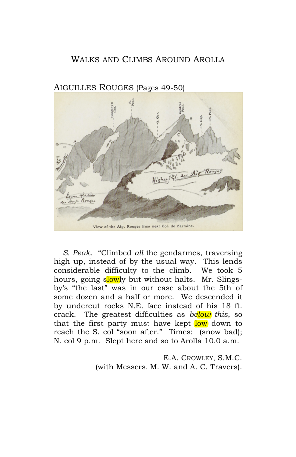 Original scan of Guide to the Walks & Climbs Around Arolla, PDF page 1