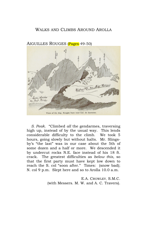 Original scan of Guide to the Walks & Climbs Around Arolla, PDF page 1