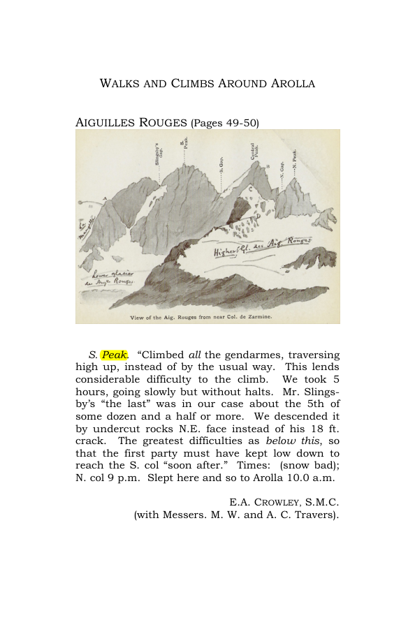 Original scan of Guide to the Walks & Climbs Around Arolla, PDF page 1