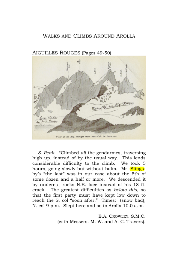Original scan of Guide to the Walks & Climbs Around Arolla, PDF page 1