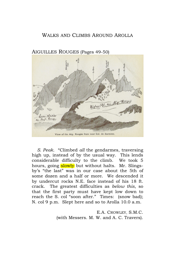 Original scan of Guide to the Walks & Climbs Around Arolla, PDF page 1