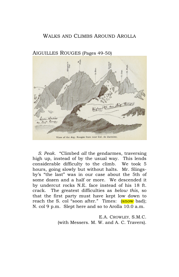 Original scan of Guide to the Walks & Climbs Around Arolla, PDF page 1