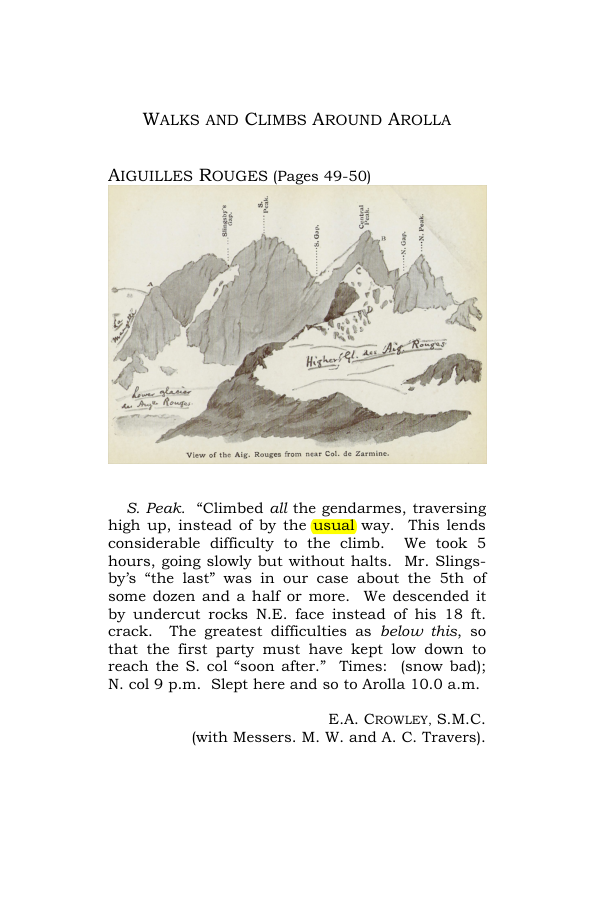Original scan of Guide to the Walks & Climbs Around Arolla, PDF page 1