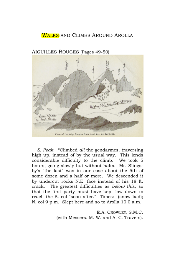 Original scan of Guide to the Walks & Climbs Around Arolla, PDF page 1