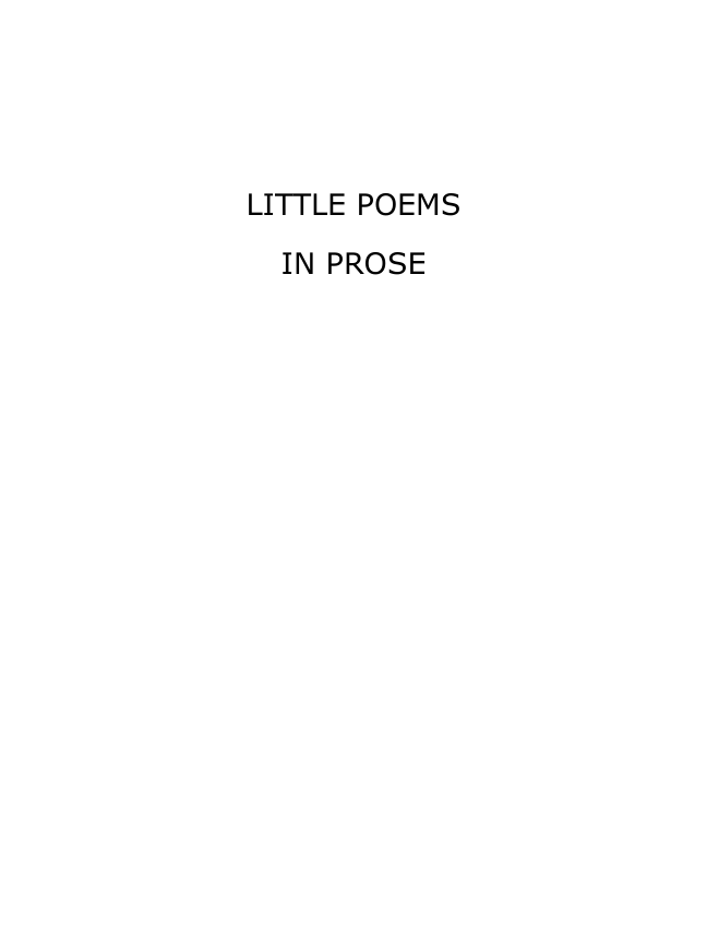 Original scan of Little Poems in Prose, PDF page 1