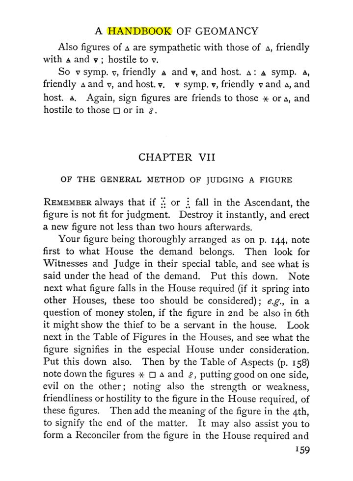 Original scan of Handbook of Geomancy, PDF page 25
