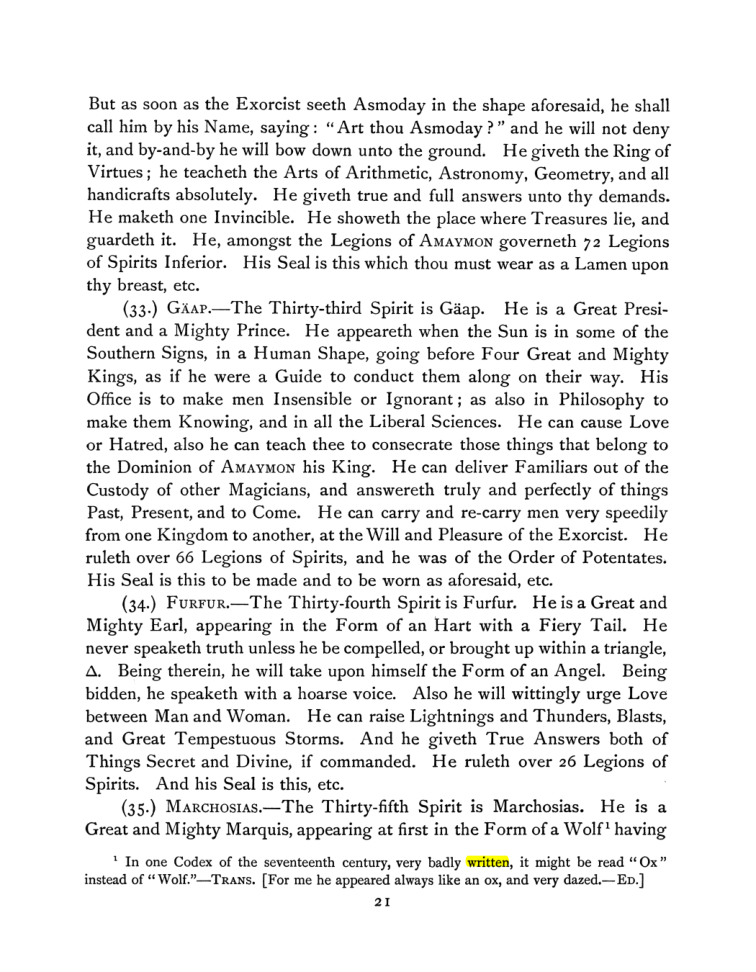 Original scan of The Goetia, PDF page 35