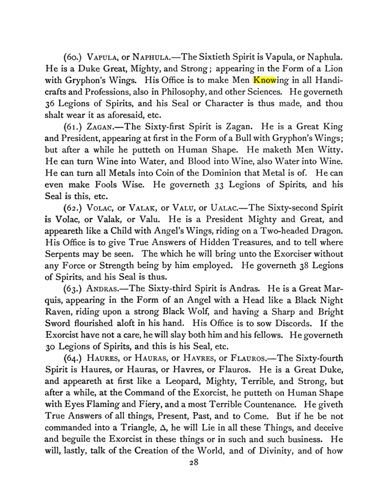 Original scan of The Goetia, PDF page 42