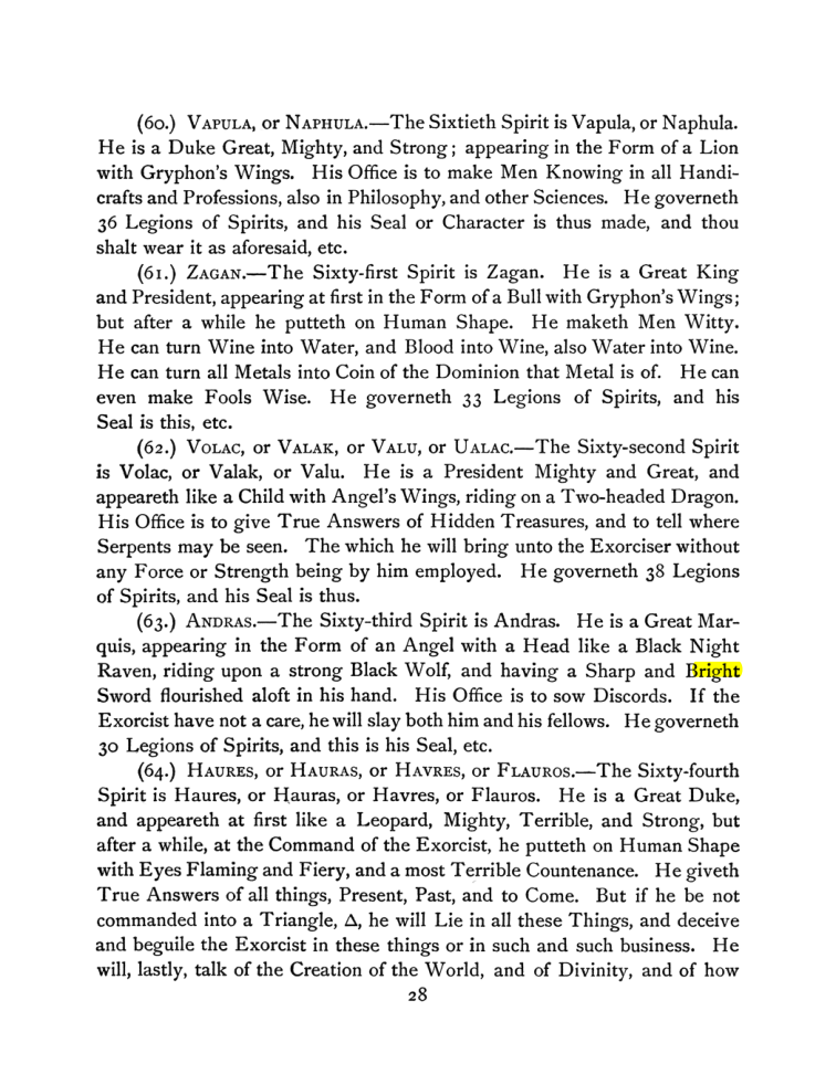 Original scan of The Goetia, PDF page 42