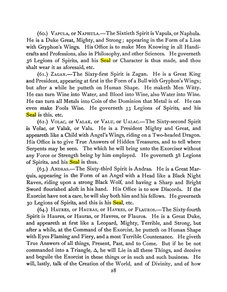 Original scan of The Goetia, PDF page 42