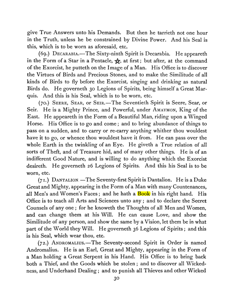Original scan of The Goetia, PDF page 44