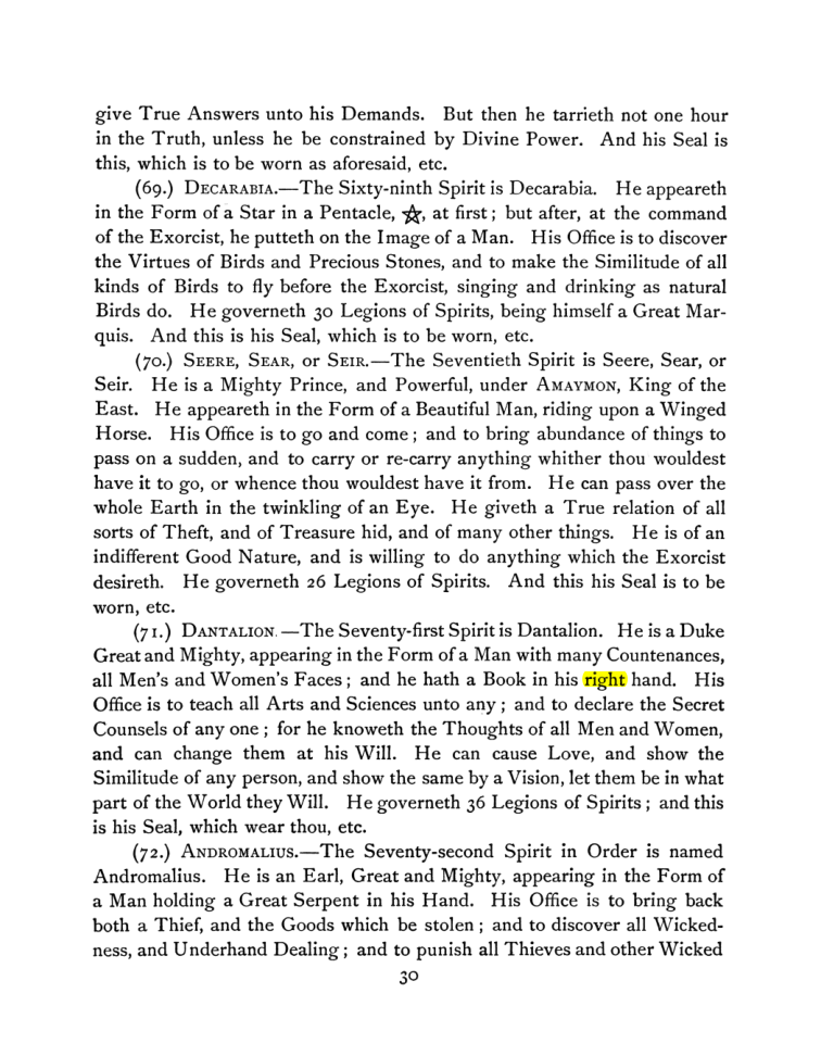 Original scan of The Goetia, PDF page 44